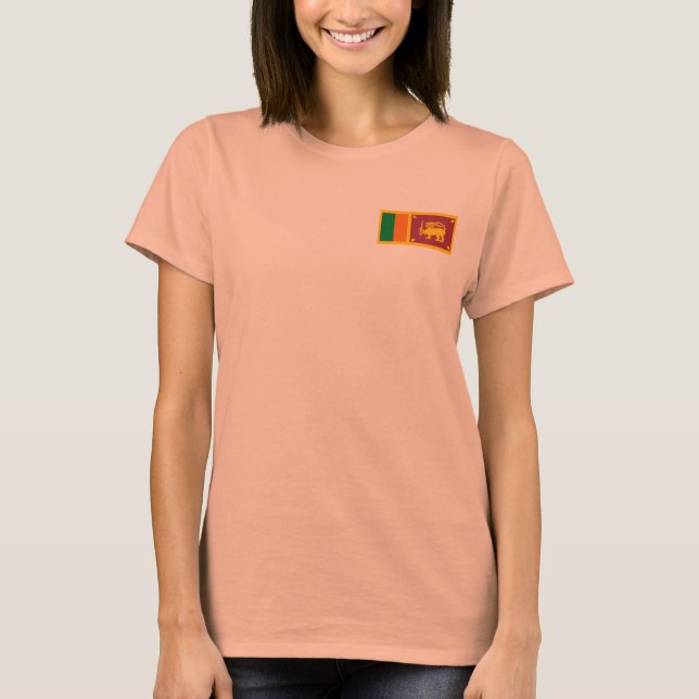 Bandera de Sri Lanka y mapa de camisetas (Anverso)