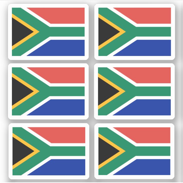 Bandera de Sudáfrica - Pegatina de recolección (Anverso)