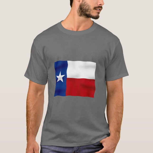 Bandera de Tejas - camiseta oscura básica (Anverso)