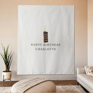 Bandera de tela personalizada con nombre de pastel