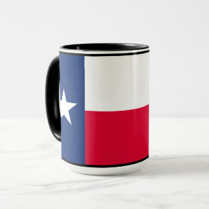 Bandera de Texas con Bluebonnets en negro, Taza