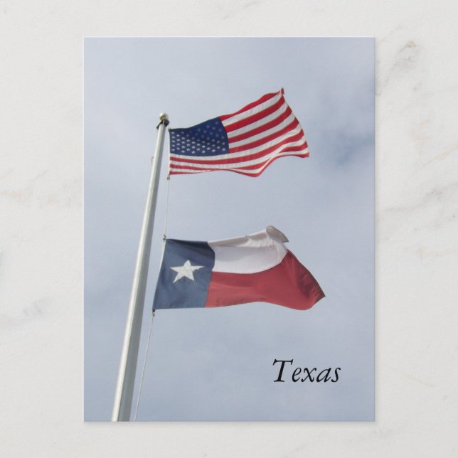 Bandera de Texas y tarjeta postal de bandera de lo (Anverso)
