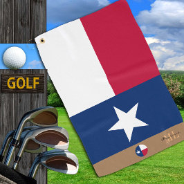 Bandera de Texas y toalla de golf monogramada de T
