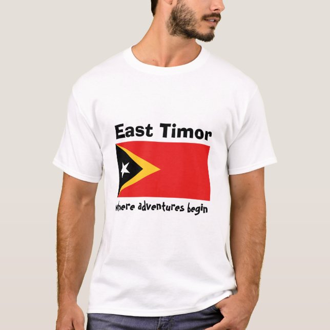 Bandera de Timor Oriental + Mapa + Camiseta del (Anverso)