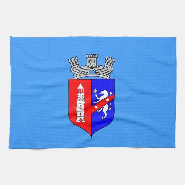 Bandera de Tirana, albanesa toalla de cocina (Horizontal)