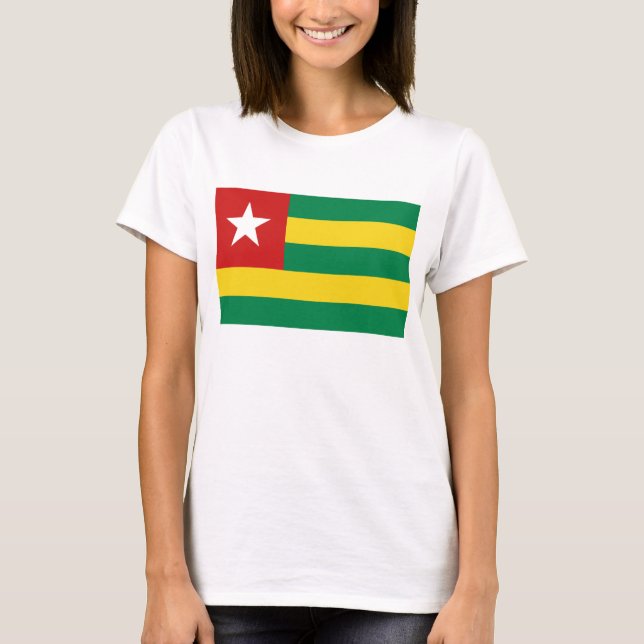 Bandera de Togo x Mapa camiseta (Anverso)