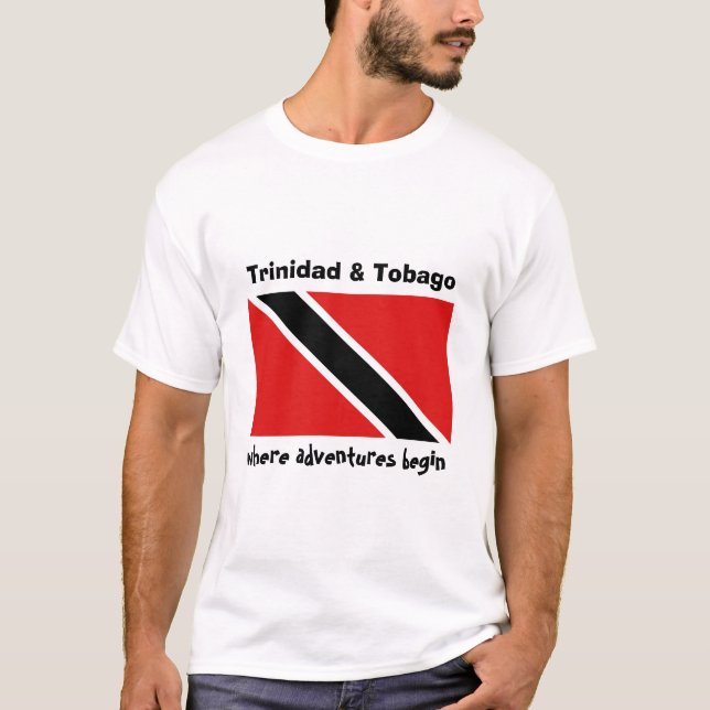 Bandera de Trinidad and Tobago + Mapa + Camiseta (Anverso)