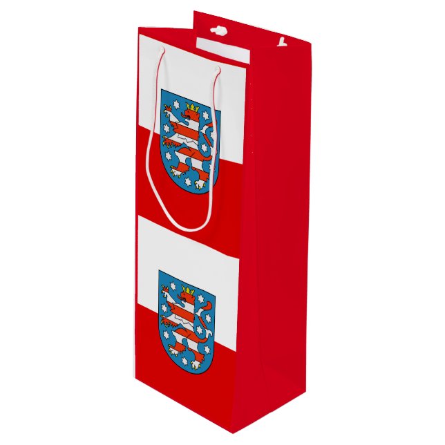 Bandera de Turingia Bolsa de Regalo de Vino (Angulo Anverso)