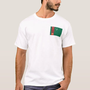 Bandera de Turkmenistán y camiseta del mapa