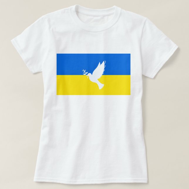 Bandera de Ucrania apoya a camisetas de paz por la (Diseño del anverso)