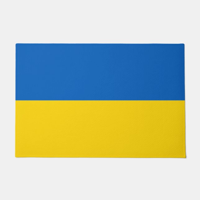 Bandera de Ucrania Apoya a felpudo amarillo azul (Anverso)