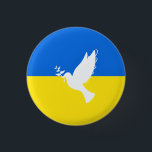 Bandera de Ucrania, botón de la paz - Libertad<br><div class="desc">Ucrania - Paz - Bandera ucraniana - Apoyo a la libertad - Solidaridad - Juntos fuertes - ¡Victoria de la libertad! Hagamos del mundo un lugar mejor - ¡todos juntos! Un mundo mejor comienza - depende - ¡los necesita también! Puede transferir a más de 1000 productos Zazzle. Redimensionar y mover...</div>