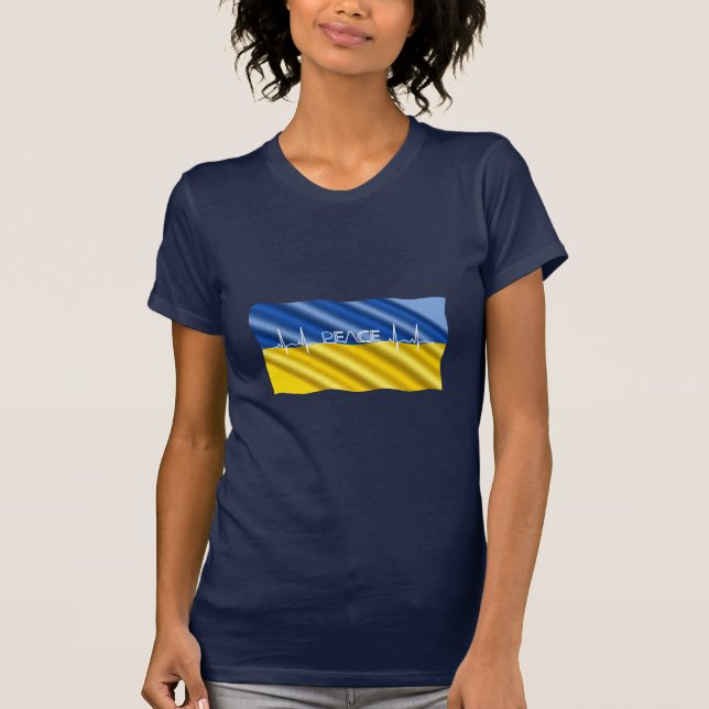 Bandera de Ucrania - Camiseta con ritmo de paz y a (Anverso)
