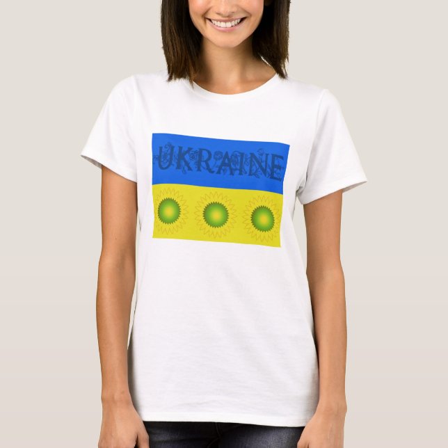 Bandera de Ucrania con camiseta girasol (Anverso)