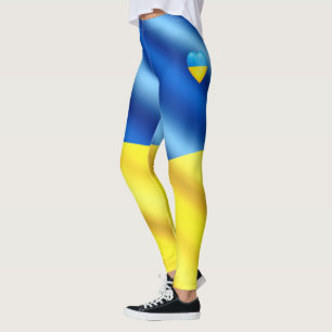Bandera de Ucrania Leggings - Corazón - Libertad