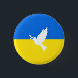 Bandera de Ucrania - Paloma de paz - botón de libe<br><div class="desc">Ucrania - Paz - Bandera ucraniana - Apoyo a la libertad - Solidaridad - Juntos fuertes - ¡Victoria de la libertad! Hagamos del mundo un lugar mejor - ¡todos juntos! Un mundo mejor comienza - depende - ¡los necesita también! Puede transferir a más de 1000 productos Zazzle. Redimensionar y mover...</div>