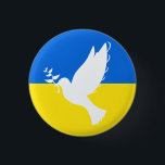 Bandera de Ucrania - Paloma de paz - botón de paz<br><div class="desc">Ucrania - Paz - Bandera ucraniana - Apoyo a la libertad - Solidaridad - Juntos fuertes - ¡Victoria de la libertad! Hagamos del mundo un lugar mejor - ¡todos juntos! Un mundo mejor comienza - depende - ¡los necesita también! Puede transferir a más de 1000 productos Zazzle. Redimensionar y mover...</div>
