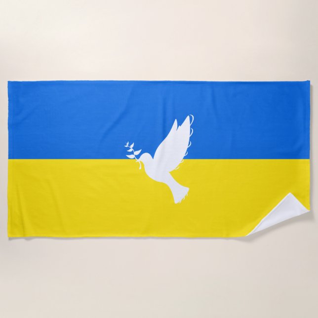 Bandera de Ucrania toalla de palo de paz - Liberta (Anverso)