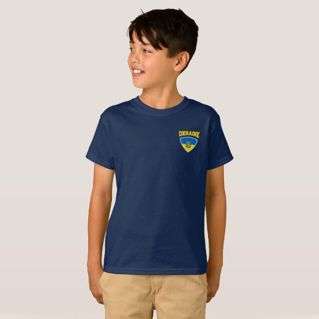 Bandera De Ucrania Y Camiseta Emblema (Anverso completo)