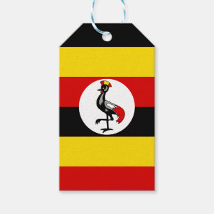 Bandera de Uganda con etiqueta de regalo