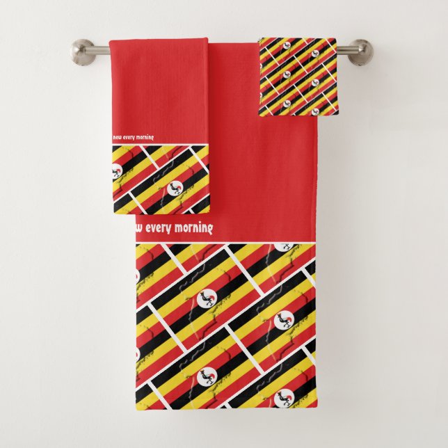 BANDERA DE UGANDA Guión Personalizada RED (In situ)