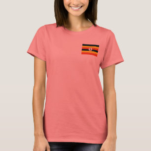 Bandera de Uganda y mapa de camiseta dk