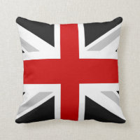 bandera de uk lanzar almohada negra roja