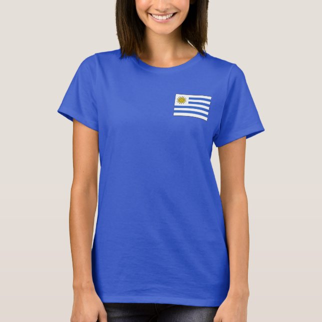 Bandera de Uruguay y mapa de camiseta dk (Anverso)