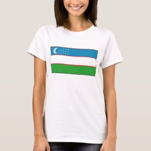 Bandera de Uzbekistán x Mapa camiseta