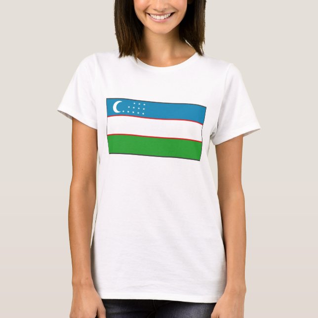 Bandera de Uzbekistán x Mapa camiseta (Anverso)
