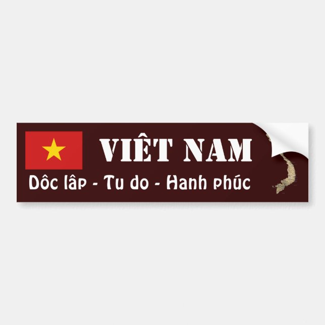 Bandera de Vietnam + Pegatina de parachoques de ma (Frente)