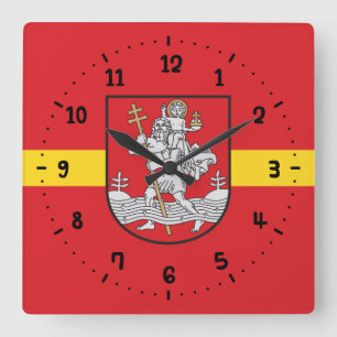 Bandera de Vilna, reloj de pared cuadrado de Litua