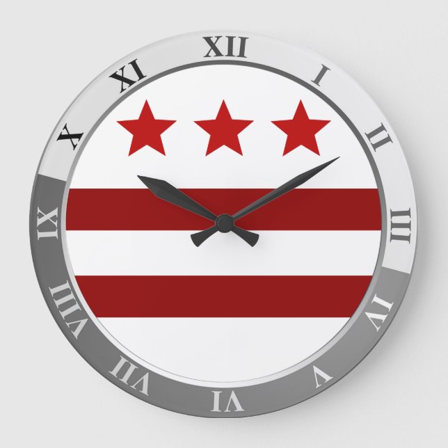 Bandera de Washington D.C. Reloj grande (Anverso)