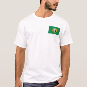 Bandera de Washington + Mapa camiseta