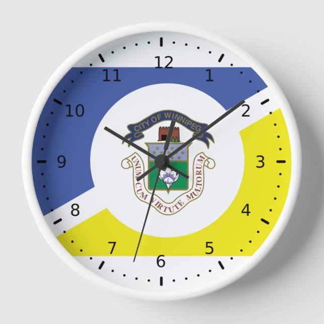 Bandera de Winnipeg, reloj de pared acrílico de Ma (Anverso)