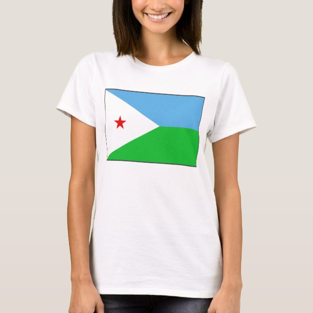 Bandera de Yibuti x Mapa de camiseta (Anverso)