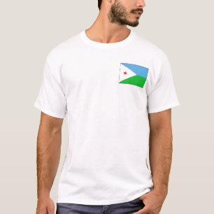 Bandera de Yibuti y mapa de camisetas