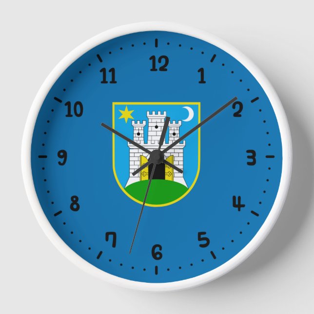 Bandera de Zagreb, reloj de pared cuadrado de Croa (Anverso)