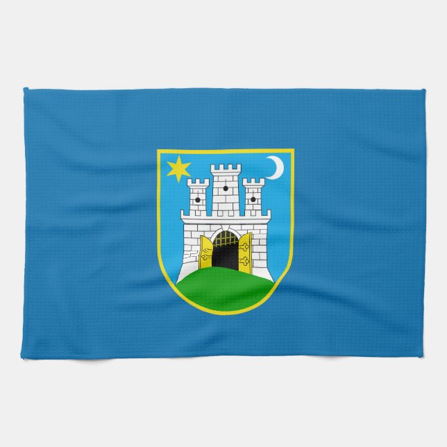 Bandera de Zagreb, toalla de cocina de Croacia (Horizontal)