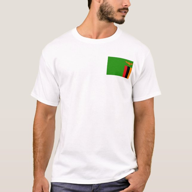 Bandera de Zambia y camiseta del mapa (Anverso)