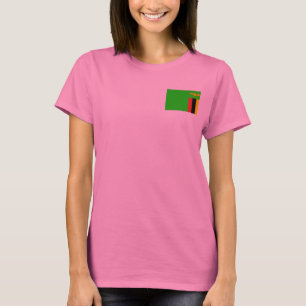 Bandera de Zambia y mapa con camiseta de dk