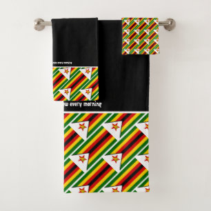 BANDERA DE ZIMBABWE Guión personalizado NEGRO