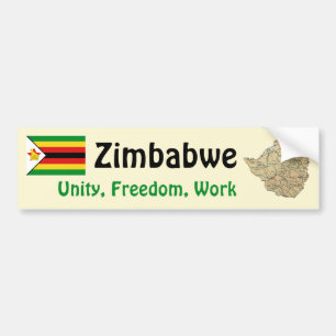 Bandera de Zimbabwe + Pegatina para el parachoques