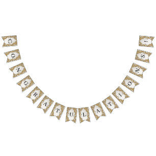 Bandera decorativa de rebanado de oro