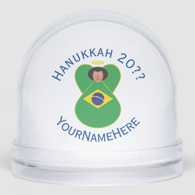 Bandera del Ángel de Hanukkah brasileño personaliz (Anverso)