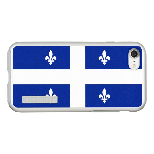Bandera del caso de plata del iPhone de Quebec Funda DualPro Shine De Incipio Para iPhone 7
