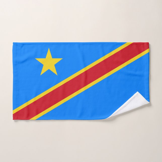 Bandera del Congo Kinshasa (Toalla de mano)