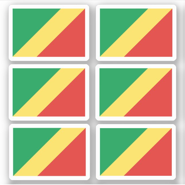 Bandera del Congo - un Pegatina de colección (Anverso)