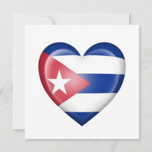 Bandera del corazón cubano en blanco