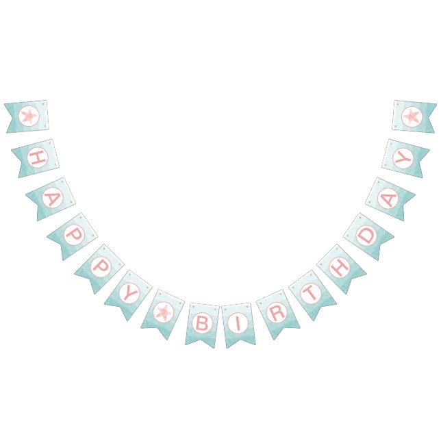 Bandera del cumpleaños de la sirena (Todo)